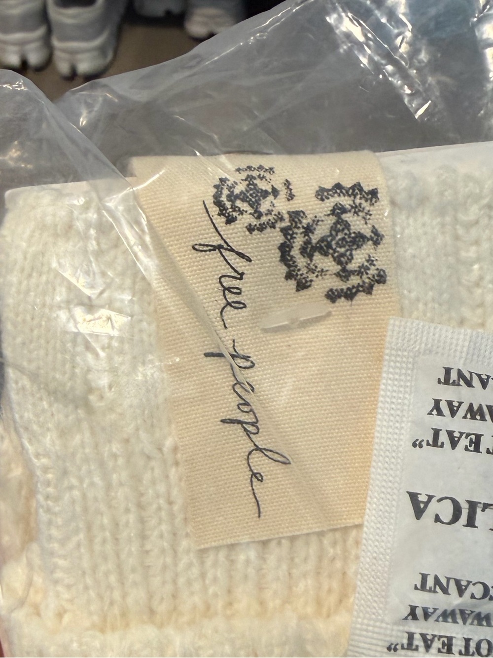 Free People Women's Cream Cable Knit Slouchy Socks